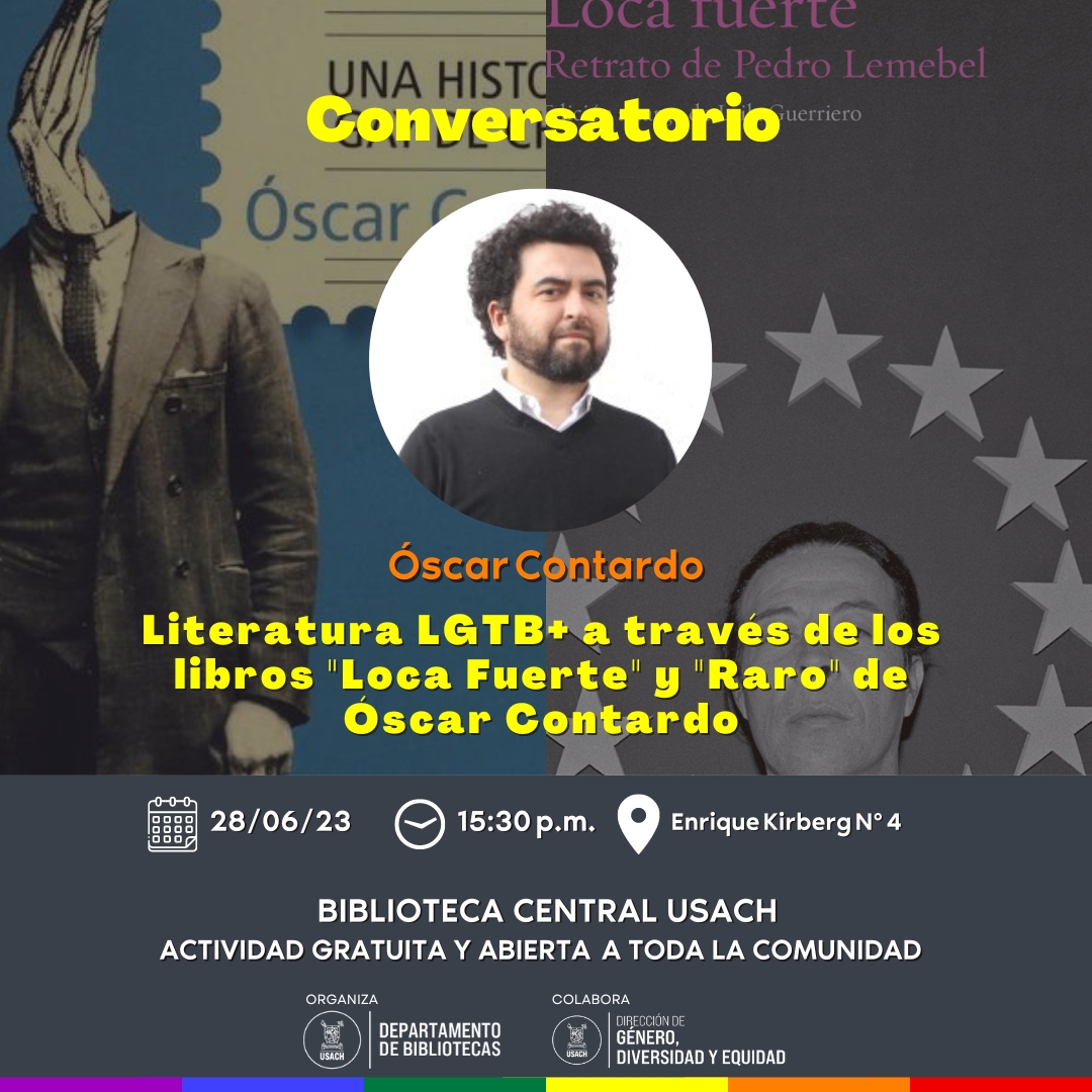 Invitación al conversatorio donde participará Óscar Contardo